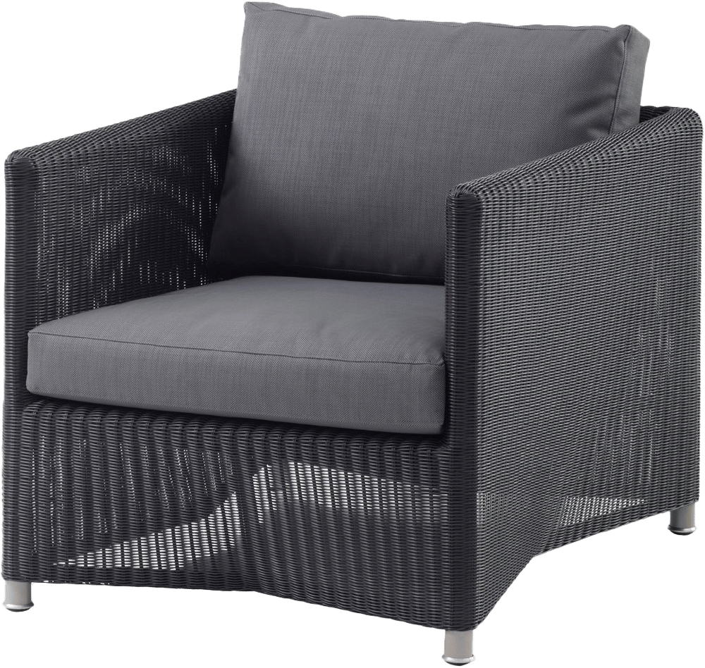 Caneline Diamond Loungestol Grafit Flet Inkl Grå Sunbrella Hynder