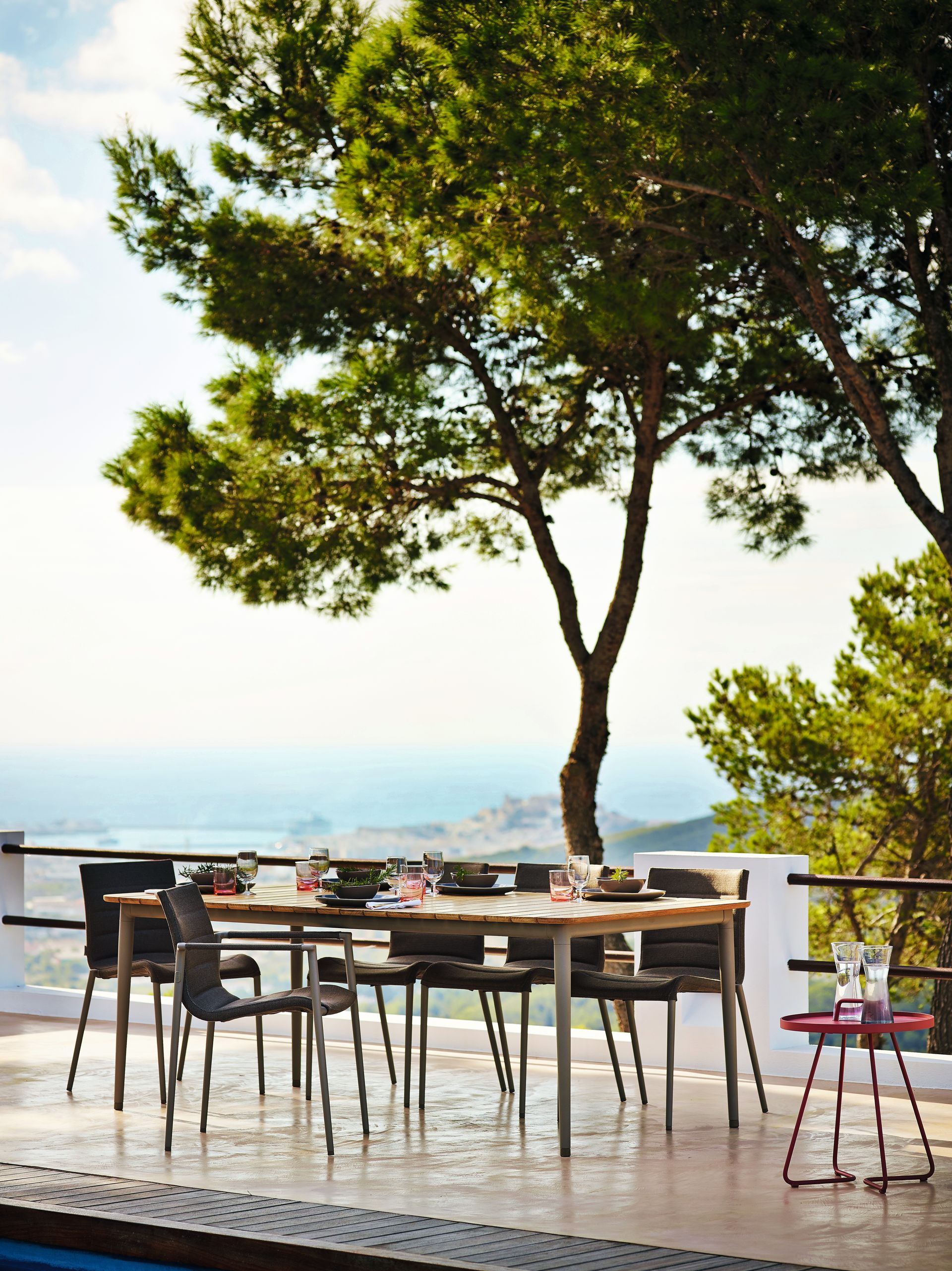 Caneline Core Bord 210x100cm Taupe M/teak Bordplade