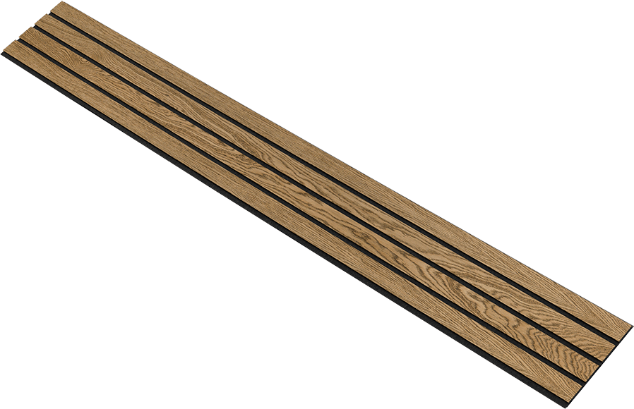 2429368 I WOOD BASIC 4 LAMEL EG MØRKEBRUN OLIE SORT MDF MED SORT FILT 17X300X2400MM