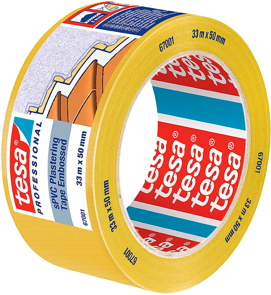 2157942 TESA AFDÆKNINGSTAPE UDENDØRS BESKYTTELSESTAPE GUL 33MX50MM
