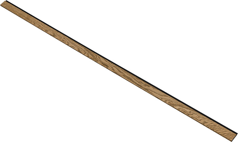 2429956 I WOOD AFSLUT.LISTE 4 LAMEL EG MØRKEBRUN OLIE SORT MDF MED SORT FILT 17X67X2400MM 2