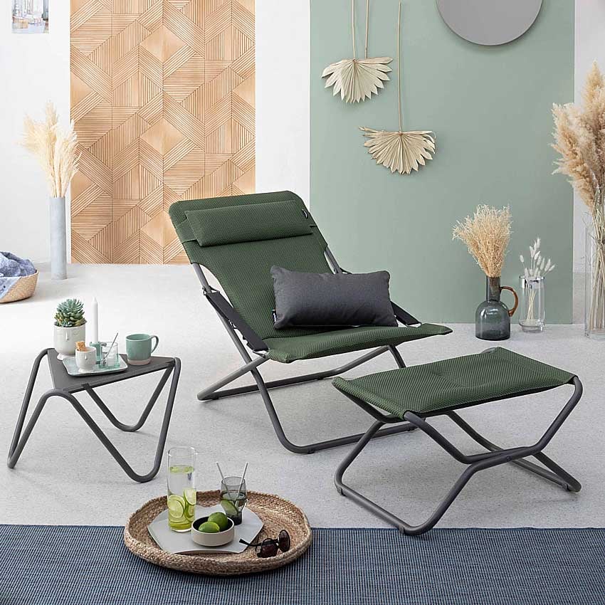 9147232 LAFUMA NEXT FODSKAMMEL BE COMFORT STOF OLIVEN MED GRÅT STEL 3