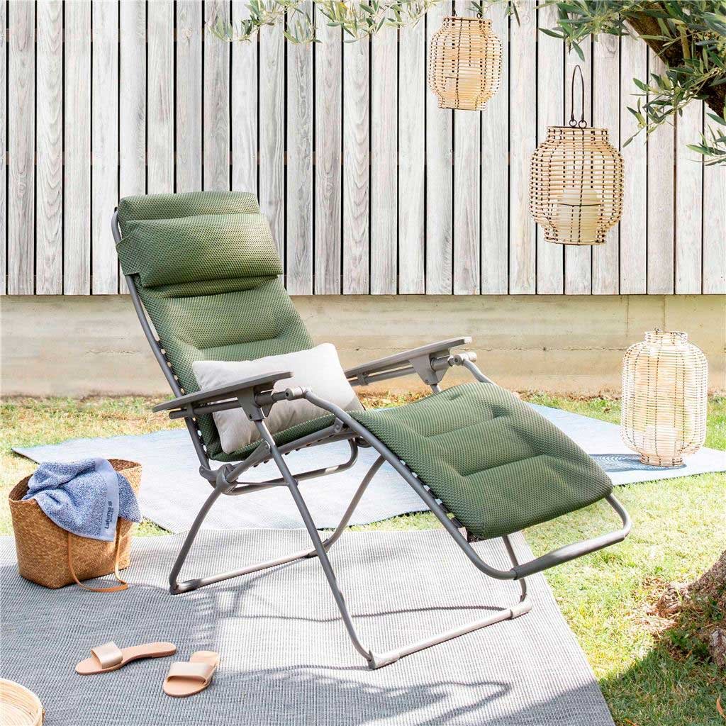 9147190 LAFUMA FUTURA RELAXSTOL BE COMFORT HYNDE OLIVEN MED GRÅT STEL 3