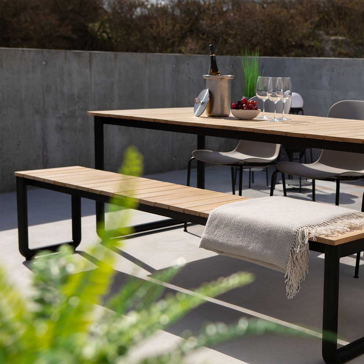 9147174 SACKIT PATIO BÆNK TEAK ALUMINIUM 3