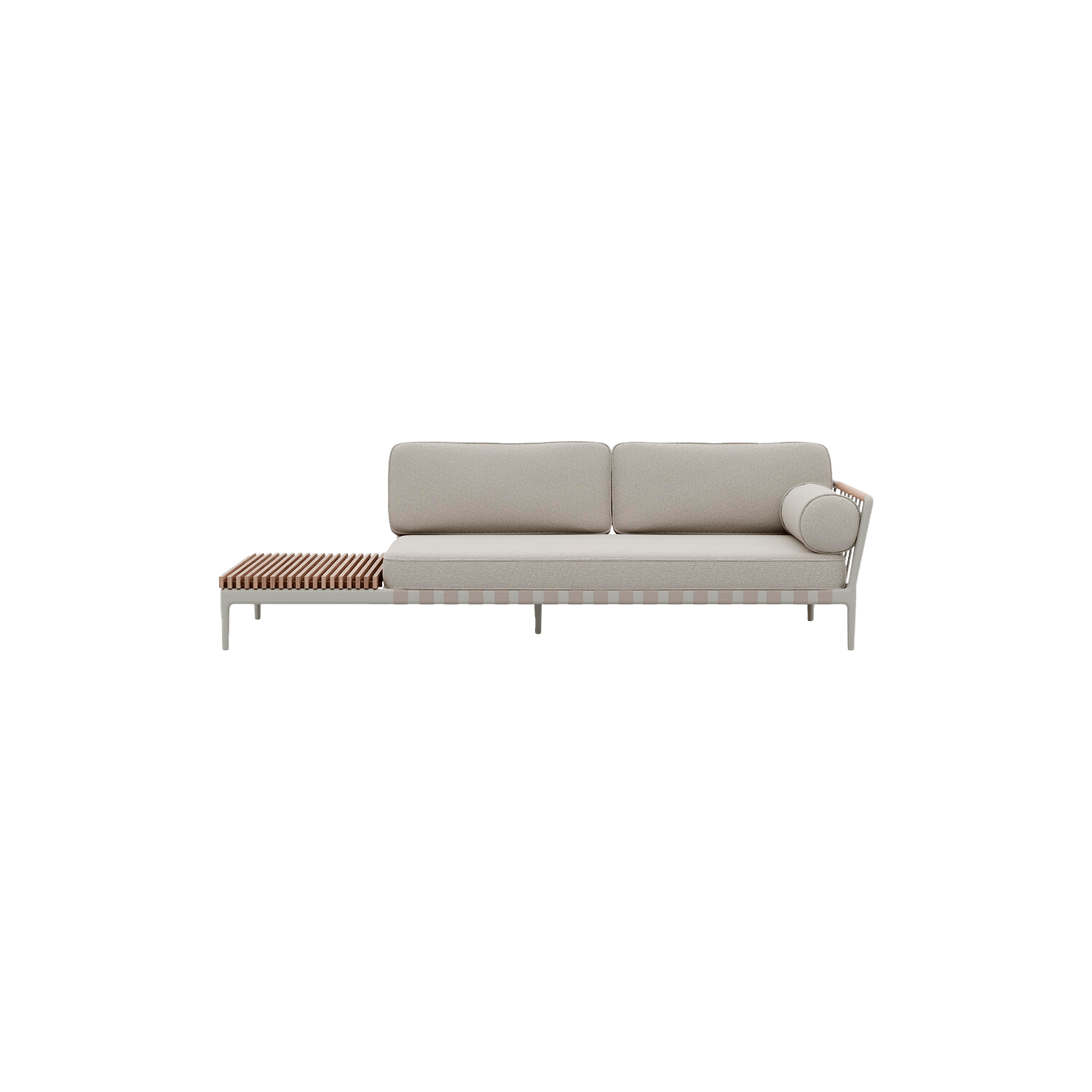 9147195 VIPP720 OPEN AIR HAVESOFA ÅBEN VENSTRE ENDE MED BORD DUNE SAND1