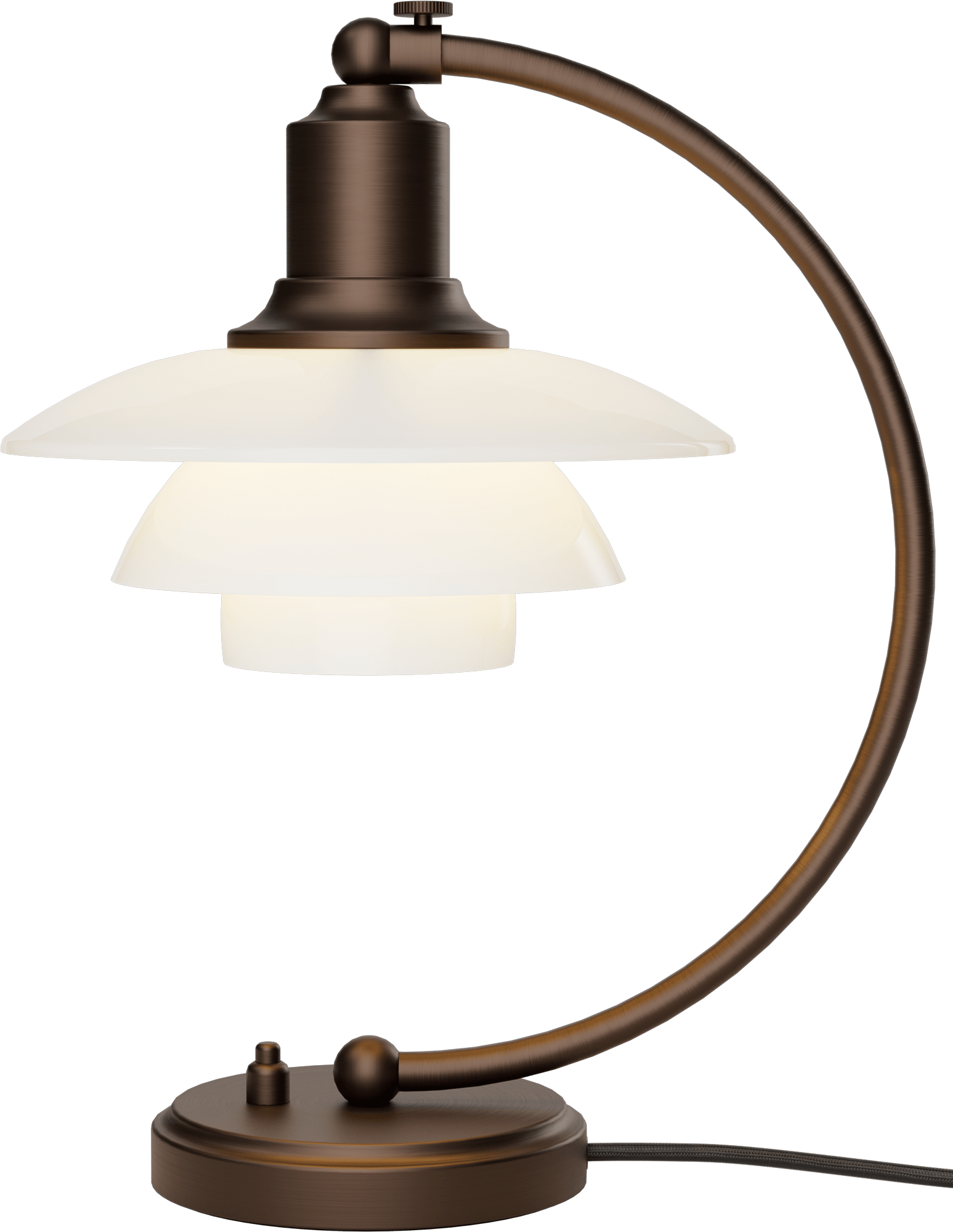 9147536 PH 2 2 LUNA BORDLAMPE AGED BRASS OPAL GLAS 1