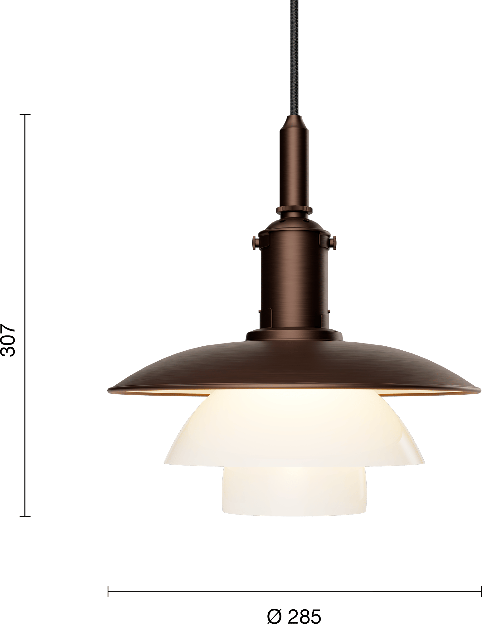 9147534 PH 3 3 PENDEL AGED BRASS OPAL GLAS 3