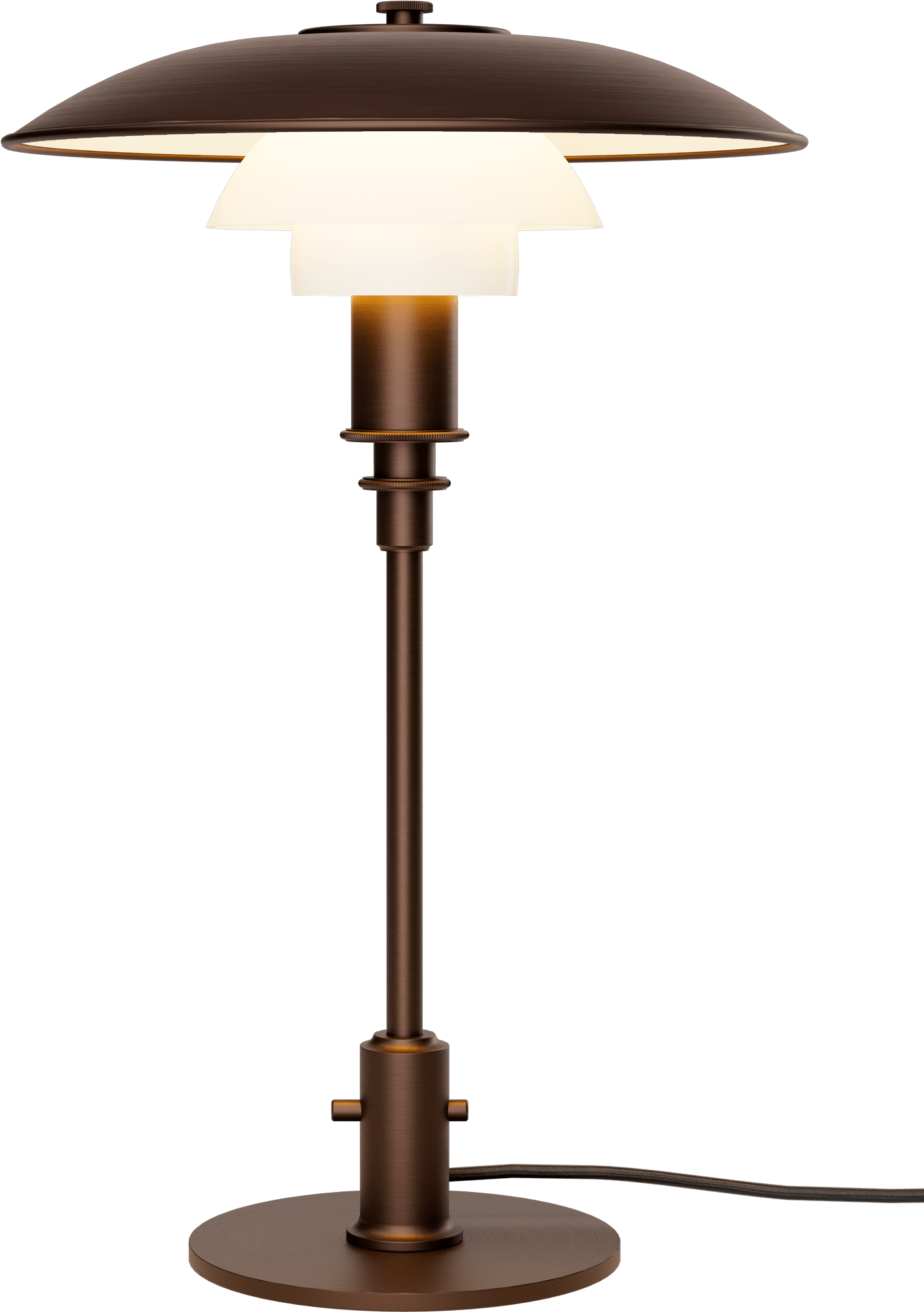 9147535 PH 3 2 BORDLAMPE AGED BRASS OPAL GLAS 1