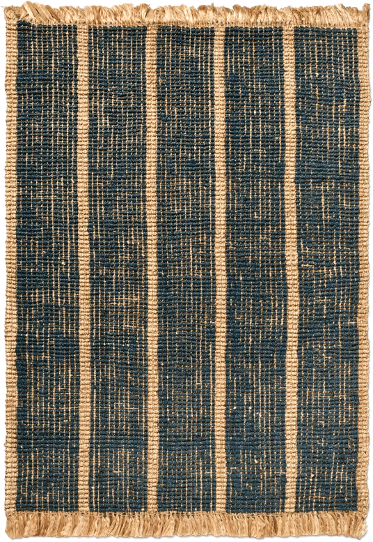 9147632 FERM LIVING ATHENS STRIPE GULVTÆPPE NATURINK BLUE 140X200CM 1