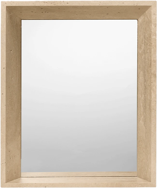 9147628 FERM LIVING LANCET SPEJL TRAVETINE 63,5X53X12CM 1