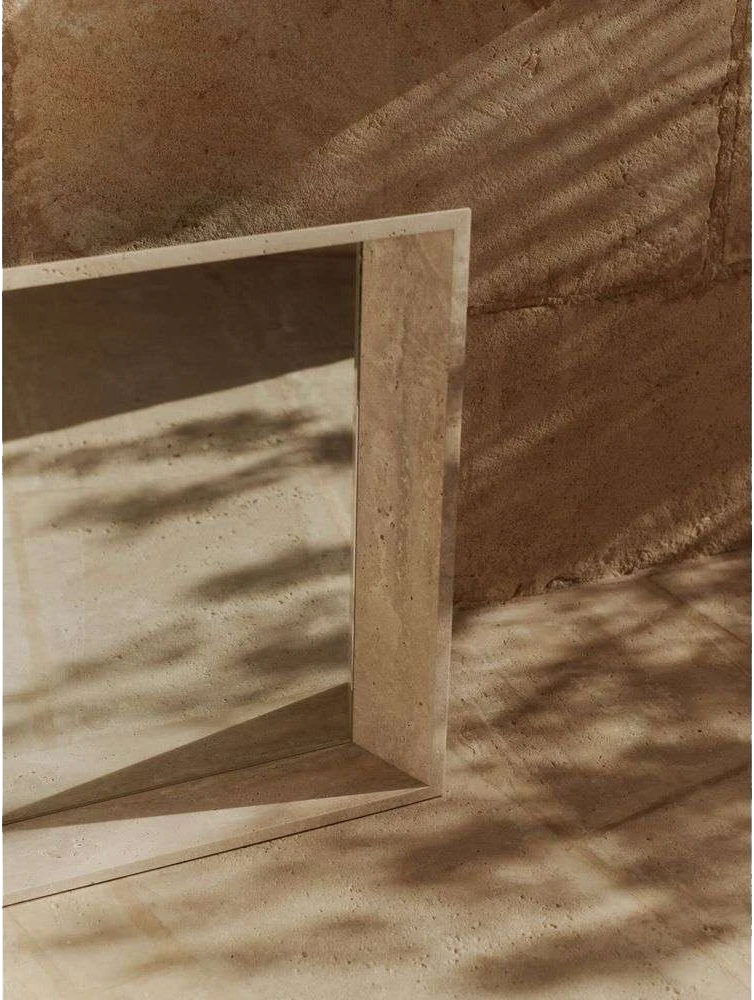 9147628 FERM LIVING LANCET SPEJL TRAVETINE 63,5X53X12CM 4