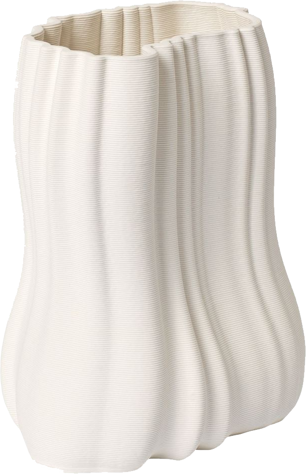 9147619 FERM LIVING MOIRE VASE 20CM OFF WHITE 1
