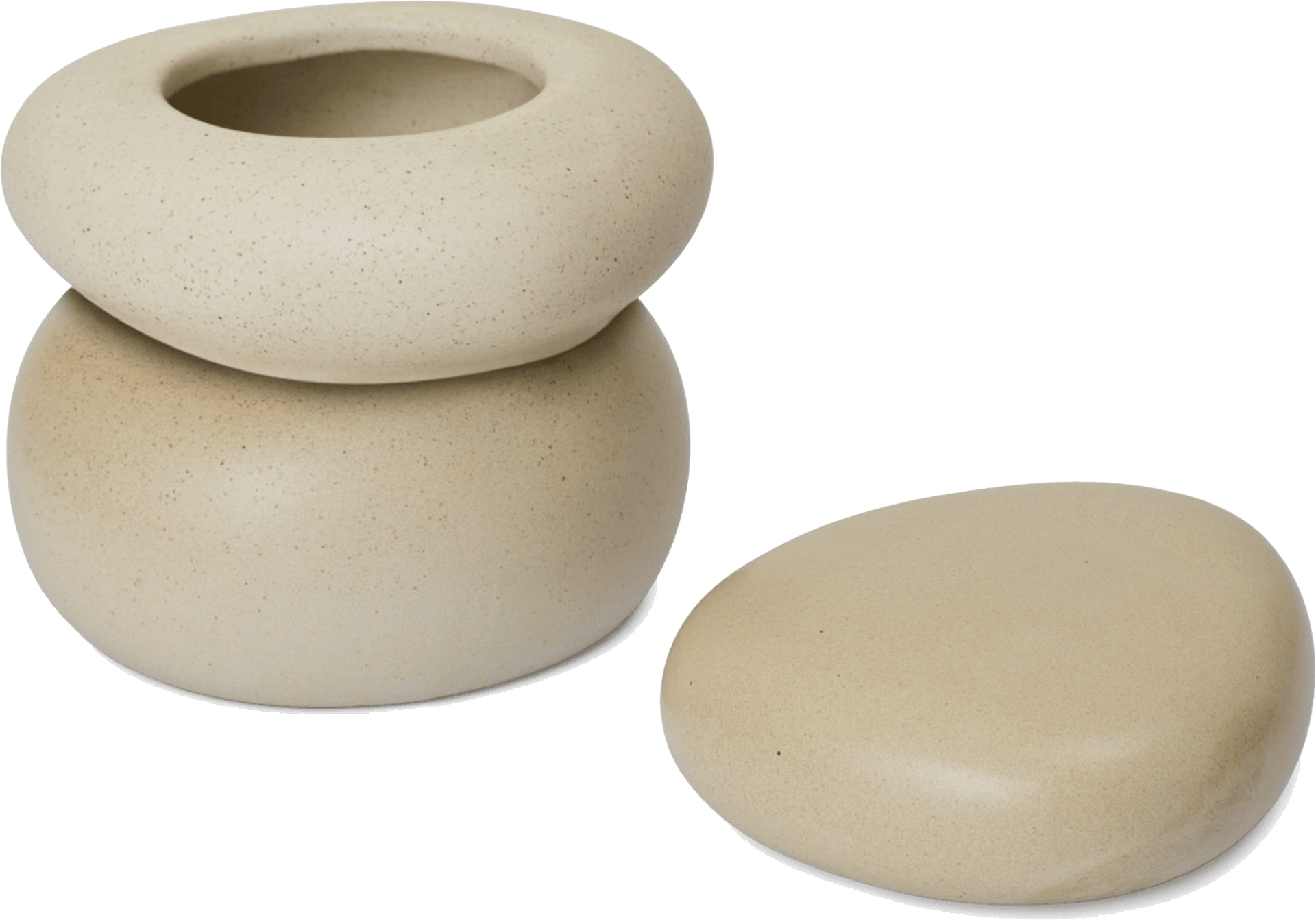 9147608 FERM LIVING PEBBLE BOKS STOR SANDCREAM 1