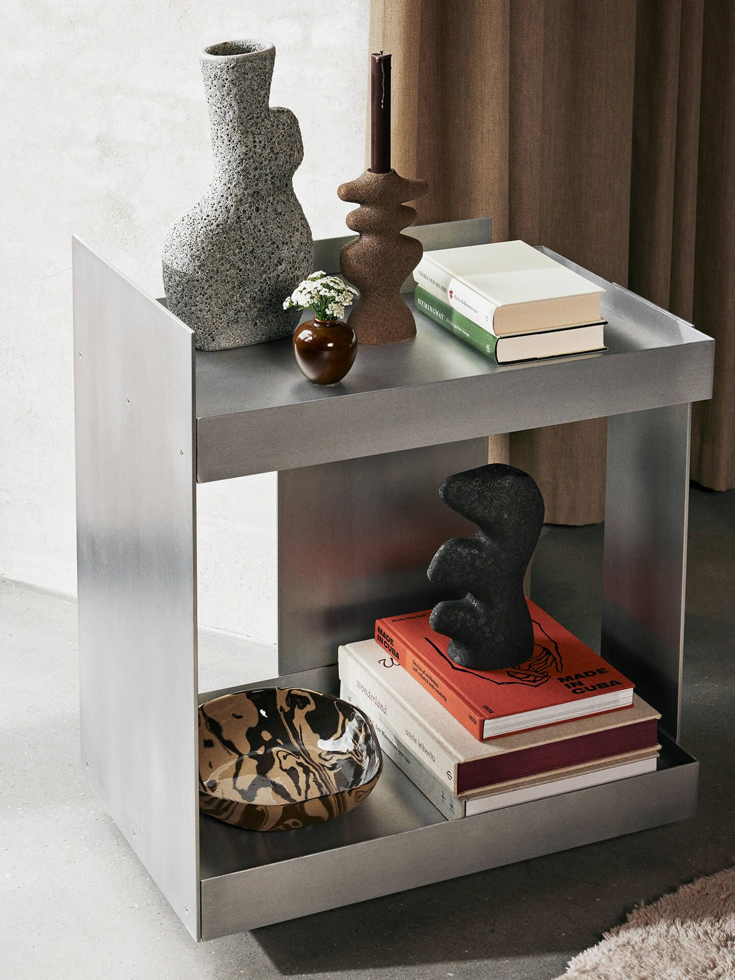 9147584 FERM LIVING LAGER RULLEBORD ALUMINIUM 60X70,5X38CM 3