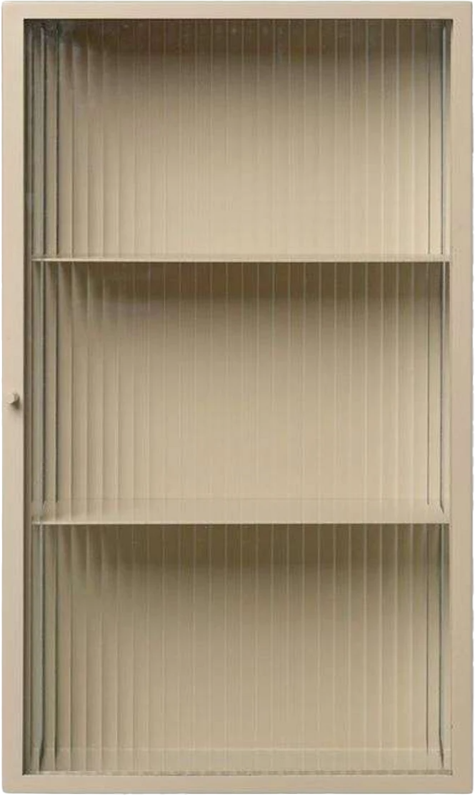 9147569 FERM LIVING HAZE VÆGSKAB CASHMERE RILLET GLAS 35X60X15CM 1