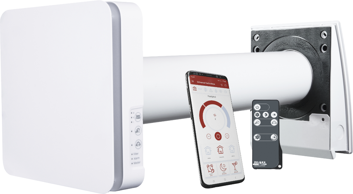2425196 DUKA ONE PRO 25 S WI FI Ø100MM 1 RUMS VENTILLATIONSLØSNING MED VARMEGENVINDING 0