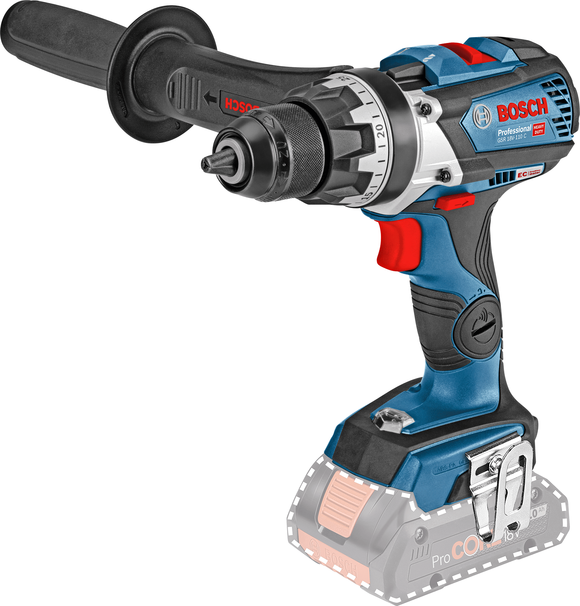 7440530 BOSCH 18V BORE SKRUEMASKINE GSR 18V 110C 2X4AH PROCORE BATTERI OG LADER 1