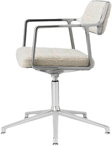 VIPP453+ SWIVEL KONTORSTOL OFF WHITE LIGHT GREY TEKSTIL MED GLIDERS