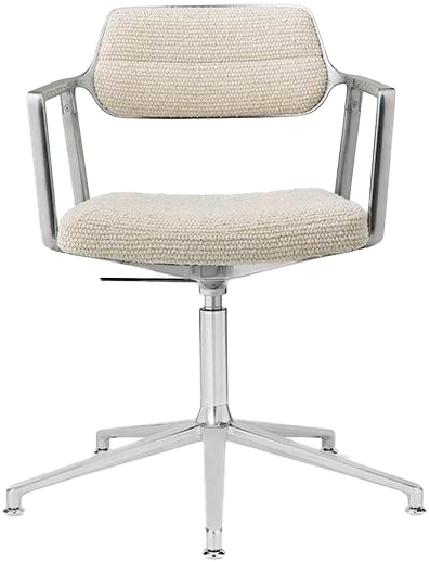 VIPP453+ SWIVEL KONTORSTOL OFF WHITE LIGHT GREY TEKSTIL MED GLIDERS 0
