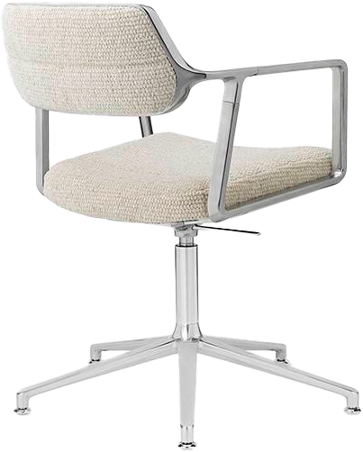VIPP453+ SWIVEL KONTORSTOL OFF WHITE LIGHT GREY TEKSTIL MED GLIDERS 2