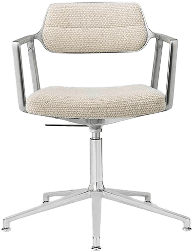 VIPP453+ SWIVEL KONTORSTOL OFF WHITE LIGHT GREY TEKSTIL MED GLIDERS 0 (1)
