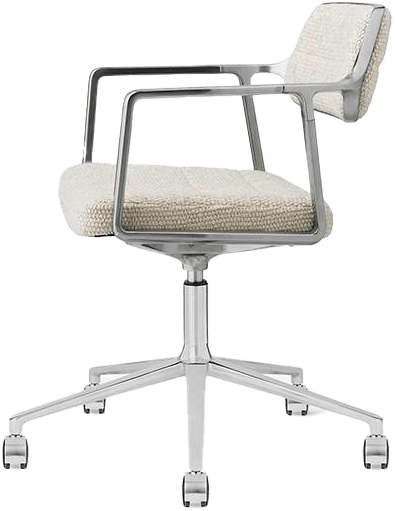 9147745 VIPP453+ SWIVEL KONTORSTOL OFF WHITE LIGHT GREY TEKSTIL MED HJUL 2