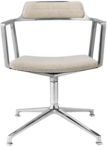 9147744 VIPP452 SWIVEL DREJESTOL OFF WHITE LIGHT GREY TEKSTIL MED GLIDERS