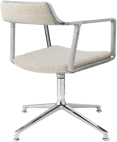 9147744 VIPP452 SWIVEL DREJESTOL OFF WHITE LIGHT GREY TEKSTIL MED GLIDERS 1