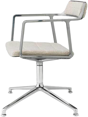 9147744 VIPP452 SWIVEL DREJESTOL OFF WHITE LIGHT GREY TEKSTIL MED GLIDERS 2