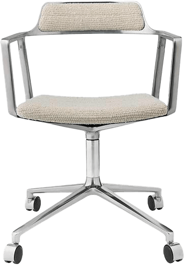 9147743 VIPP452 SWIVEL DREJESTOL OFF WHITE LIGHT GREY TEKSTIL MED HJUL