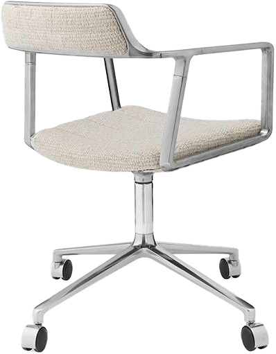 9147743 VIPP452 SWIVEL DREJESTOL OFF WHITE LIGHT GREY TEKSTIL MED HJUL 1