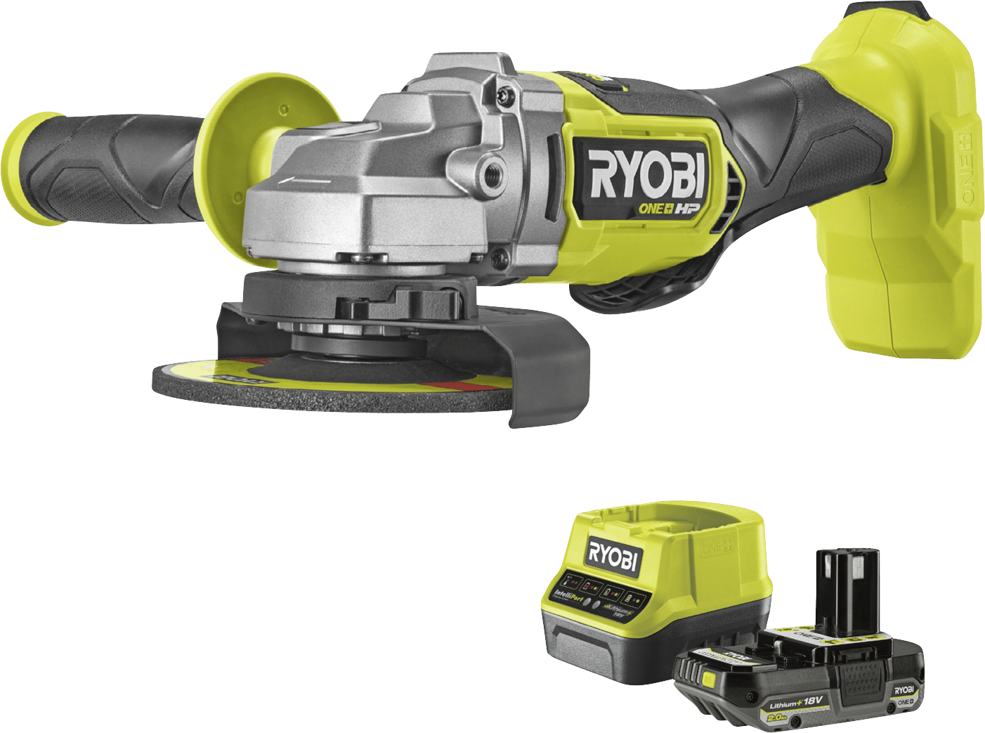 01177 RYOBI VINKELSLIBER RAG18X125 0 INKL. BATTERISÆT RC18120 120C