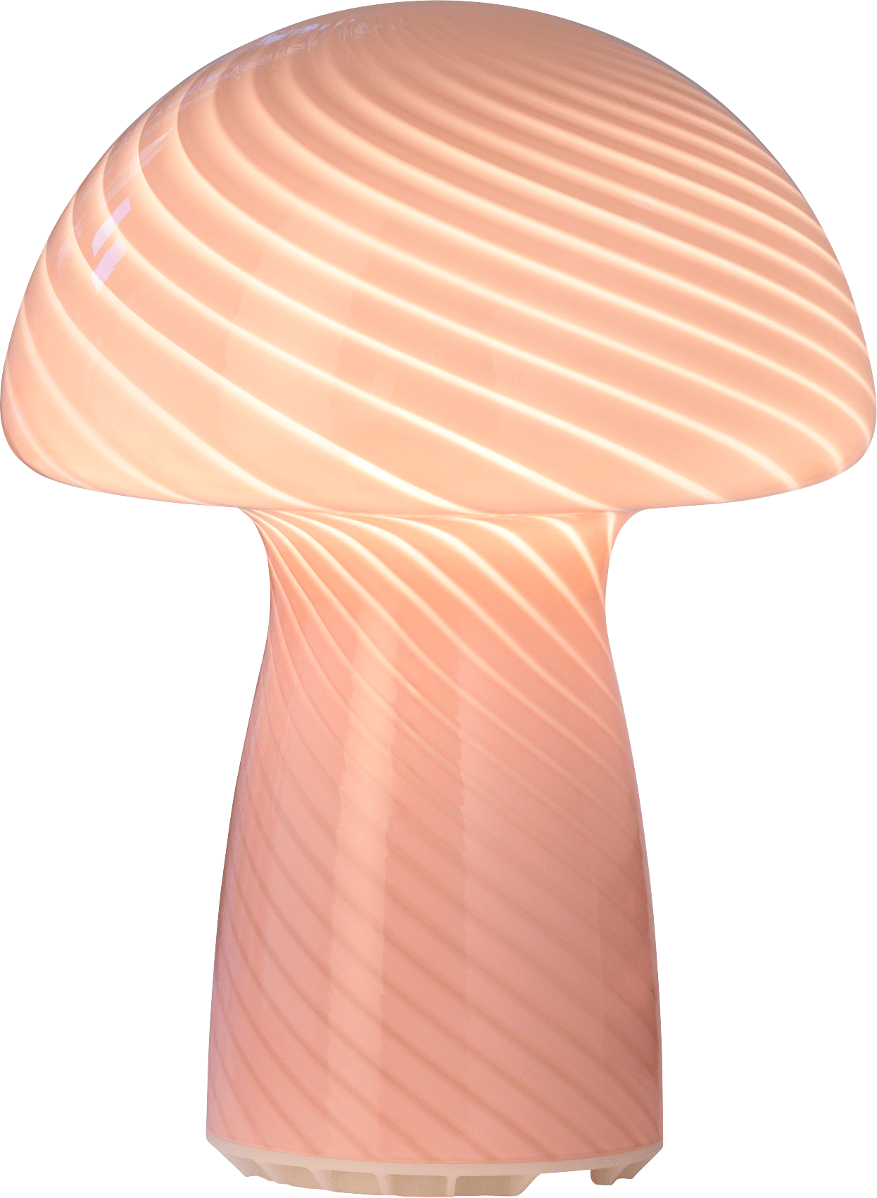 2502304 VELI LINE STRIPE MUSHROOM SOFT ROSA LAMPE MED RILLER 16X22CM 1