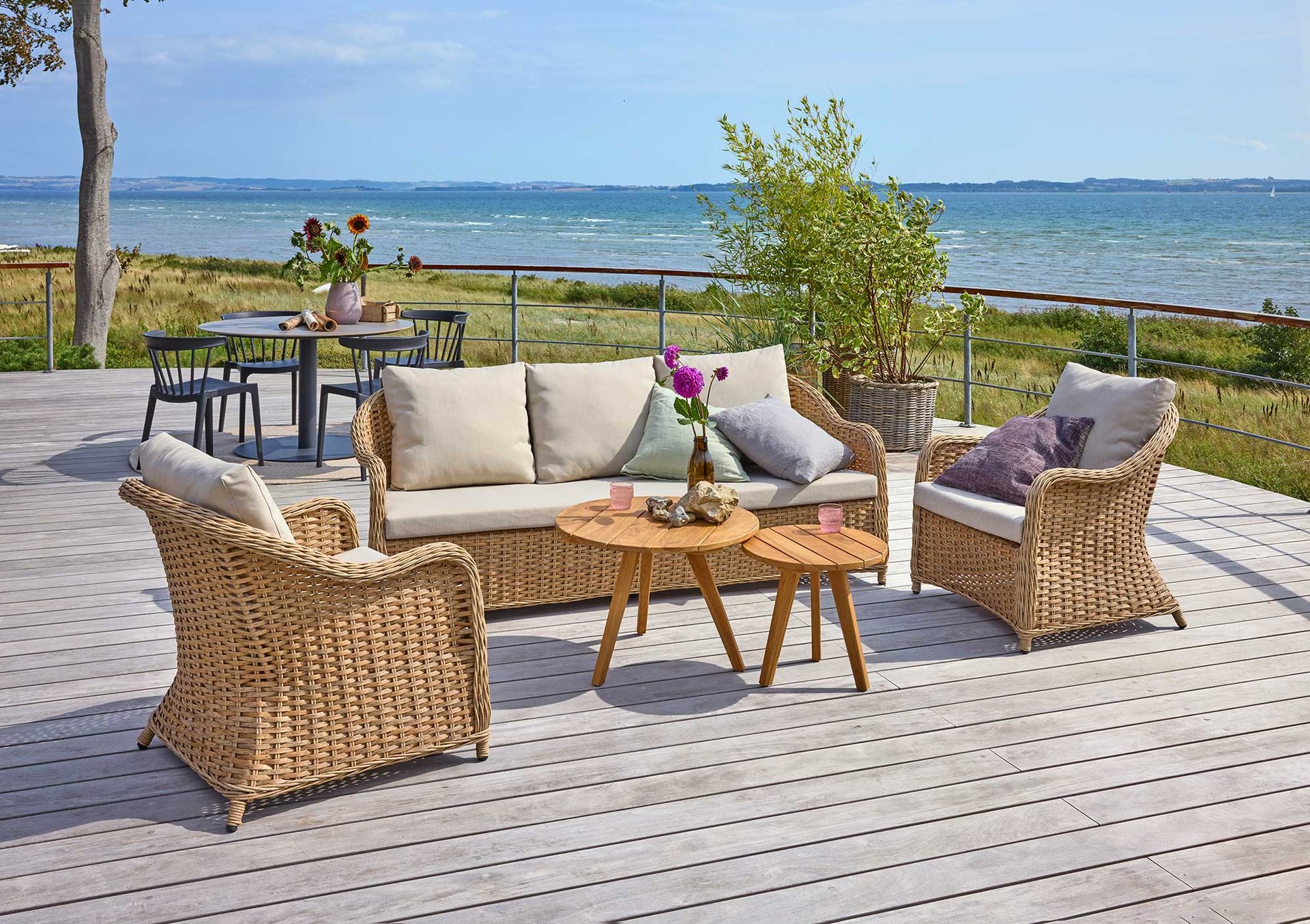 2422416 SYMI SOFASÆT NATUR 1 SOFA 2STOLE INCL. VANDAFVISENDE HYNDER 2