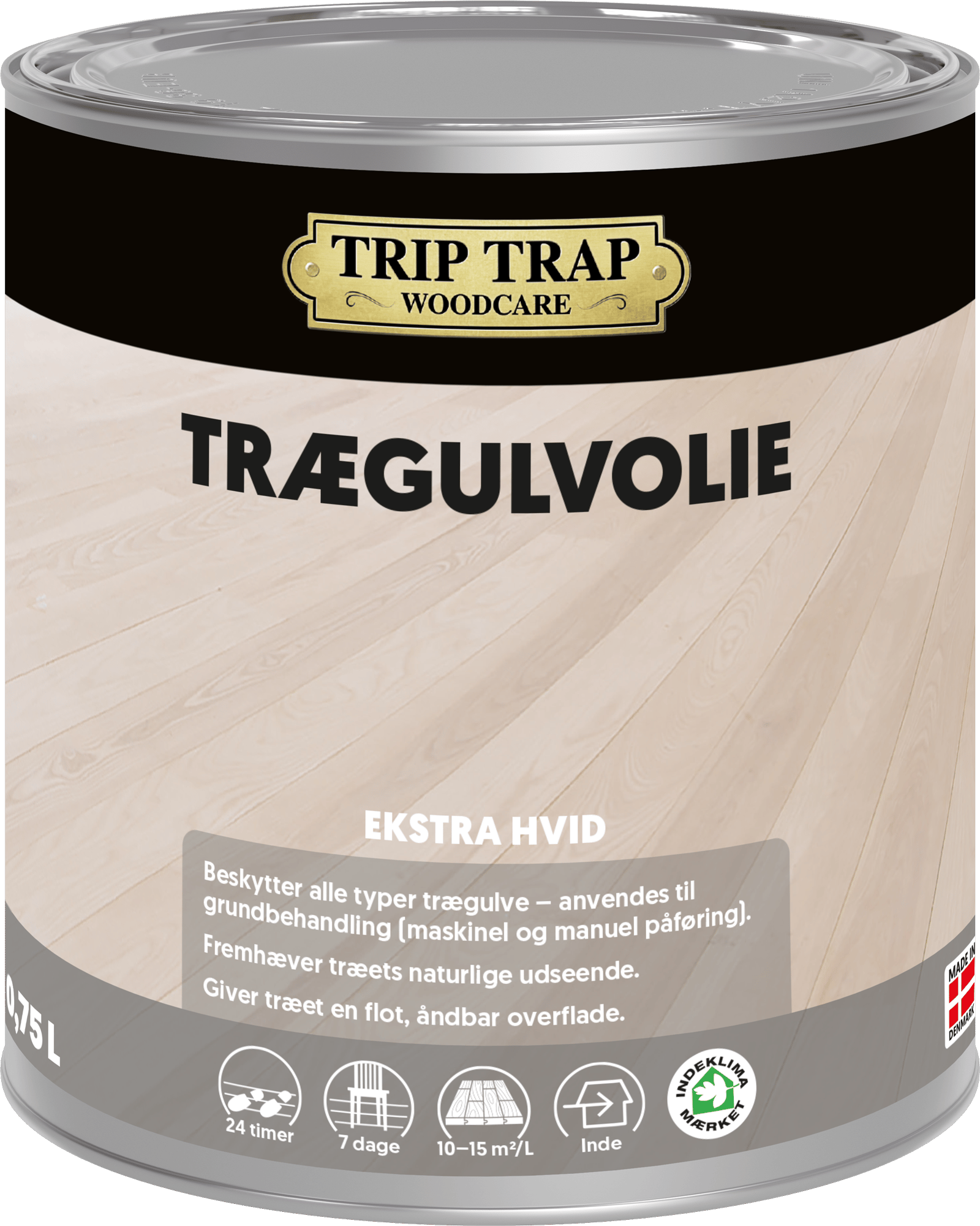 2502025 TT TRÆGULVOLIE XTRA HVID 0,75L