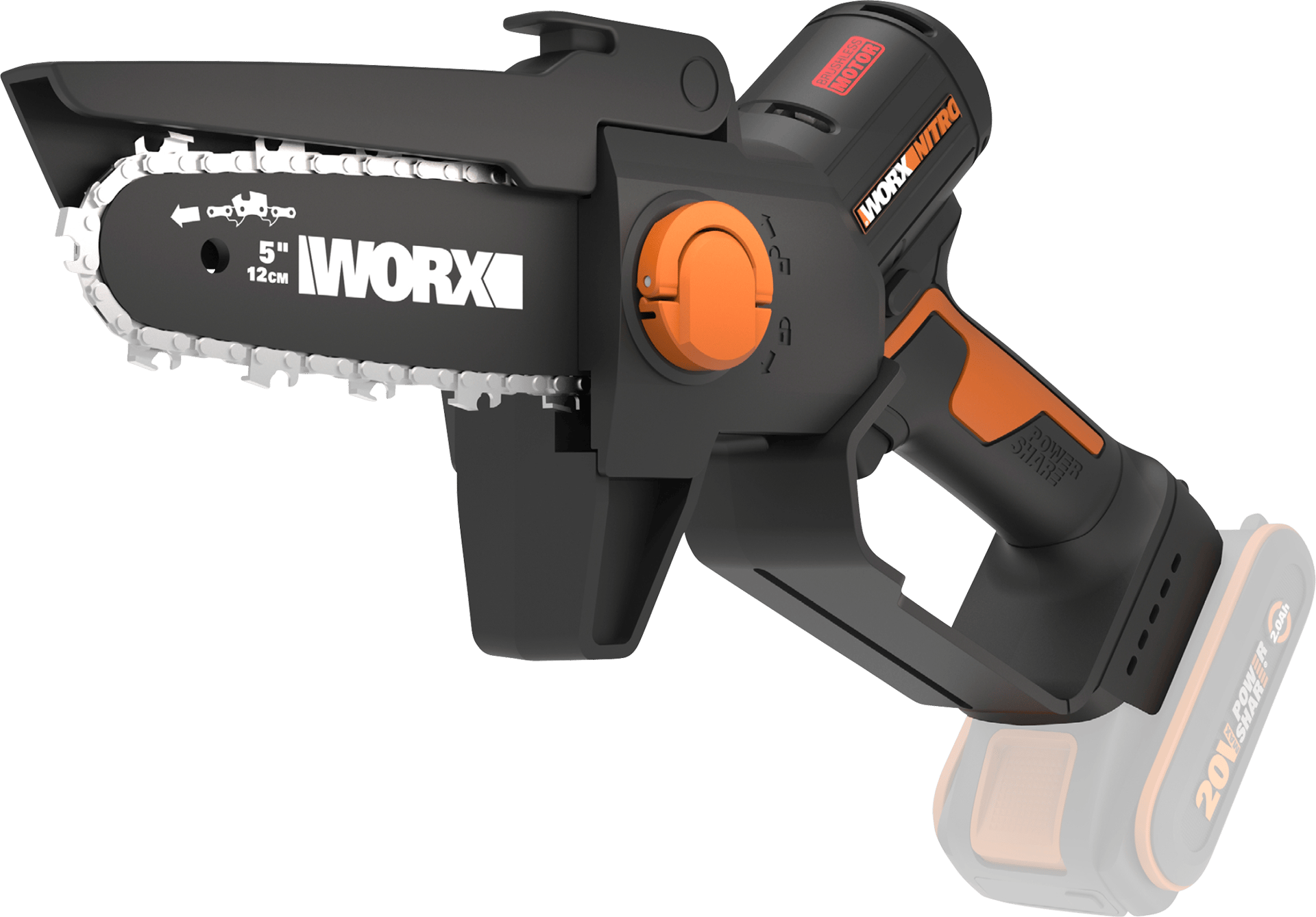 2440906 WORX 20V MINI KÆDESAV WG325E.9 SVÆRD 12CM UDEN BATTERI OG LADER 1