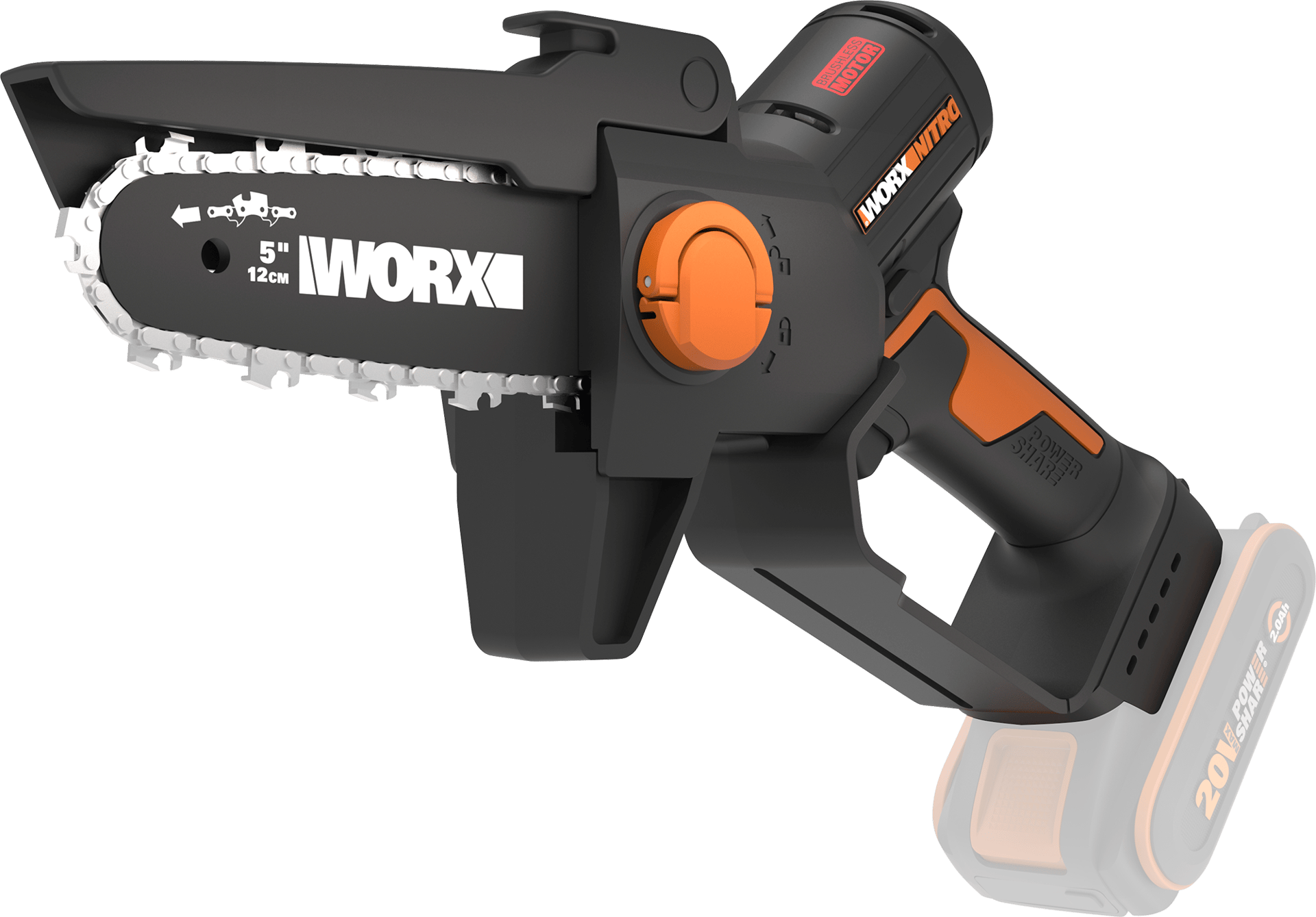 2440906 WORX 20V MINI KÆDESAV WG325E.9 SVÆRD 12CM UDEN BATTERI OG LADER 3