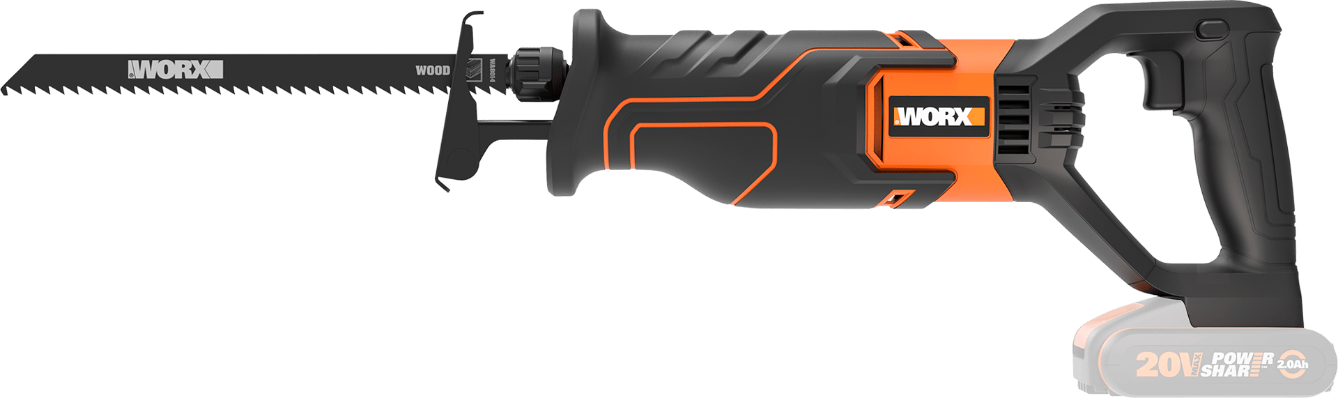 2093679 WORX 20V BAJONETSAV WX500.9 UDEN BATTERI OG LADER 2