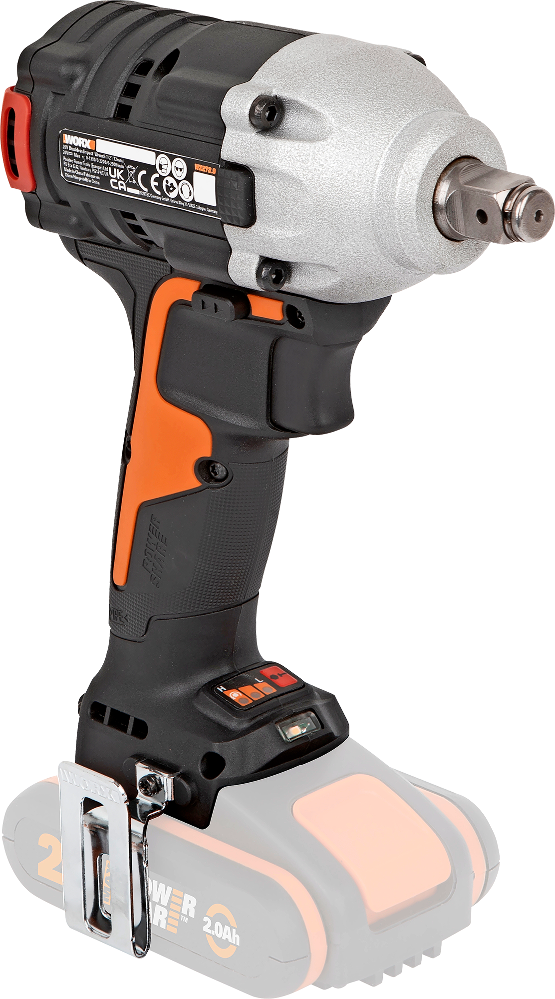 2266585 WORX 20V AKKUSLAGNØGLE KULFRI 300NM UDEN BATTERI 2