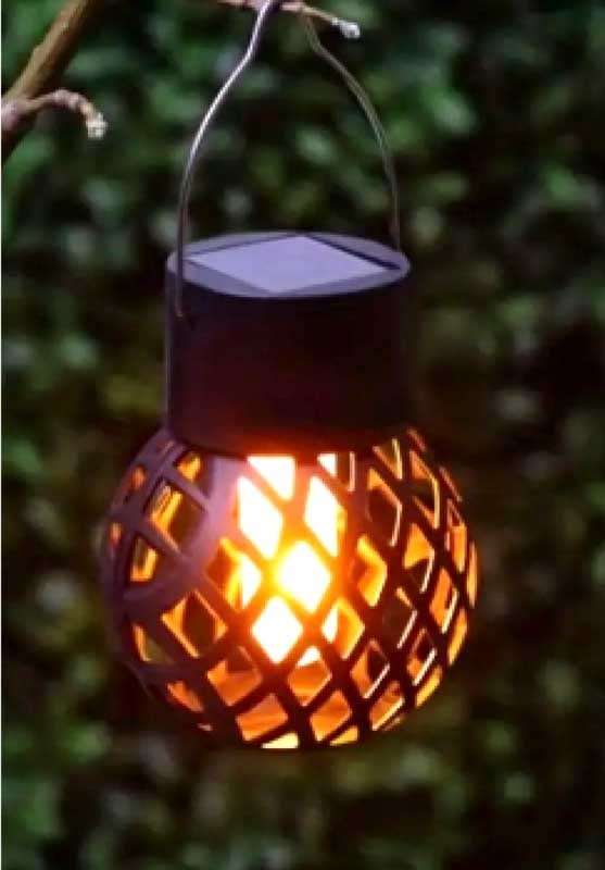 2440043 VELI LINE SOLCELLE KUGLE MED FLAMMEEFFEKT