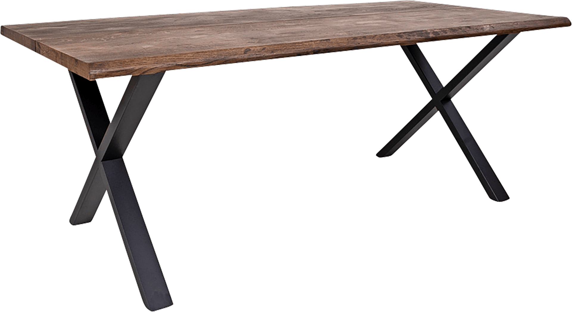 2116269 PLANKE SPISEBORD EG RØGET OG OLIERET MED BØLGET KANT200X95CM 1