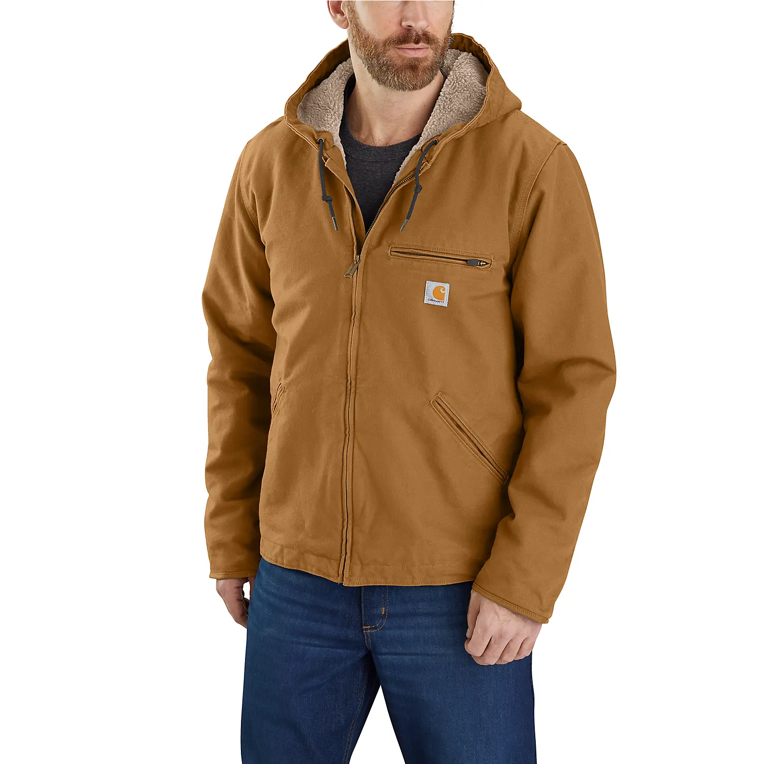 2405619 CARHARTT JAKKE BRUN 2XL WASHED DUCK SHERPA LINED 2