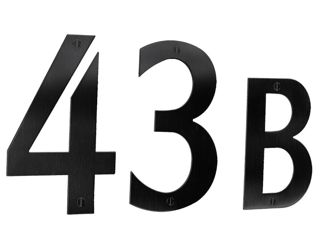 1371706 Beslagsboden Husnummer 4 Rustfrit Stål Sort BB944 150 Mm