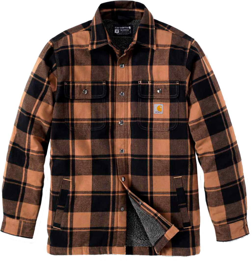 2359660 CARHARTT SKJORTEJAKKE BRUN S FLANNEL SHERPA LINED 1
