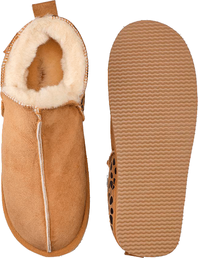 9149035 SHEPHERD ANNIE SLIPPERS FÅRESKIND LEOPARD KASTANJE 4