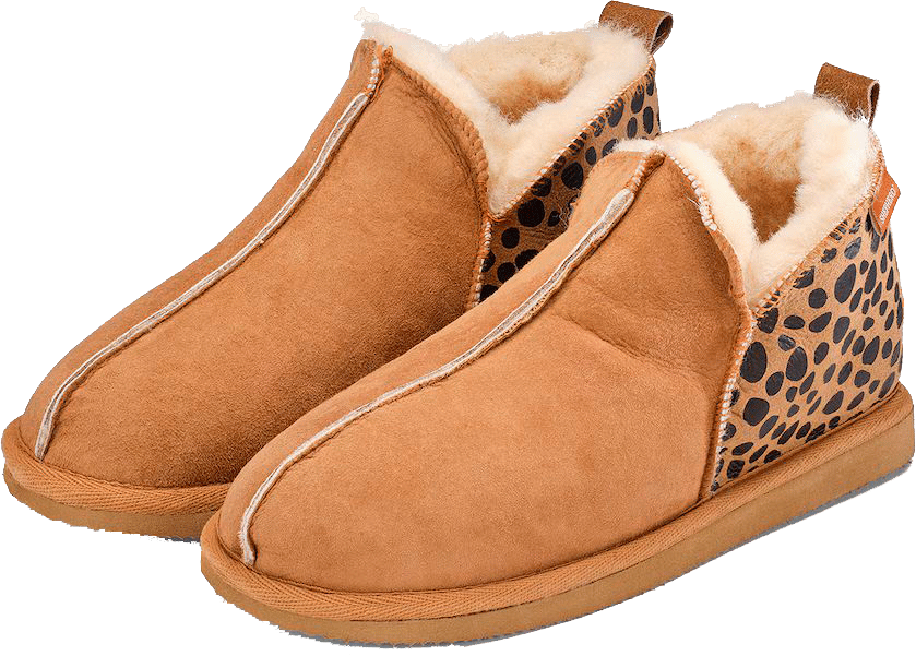 9149035 SHEPHERD ANNIE SLIPPERS FÅRESKIND LEOPARD KASTANJE 2