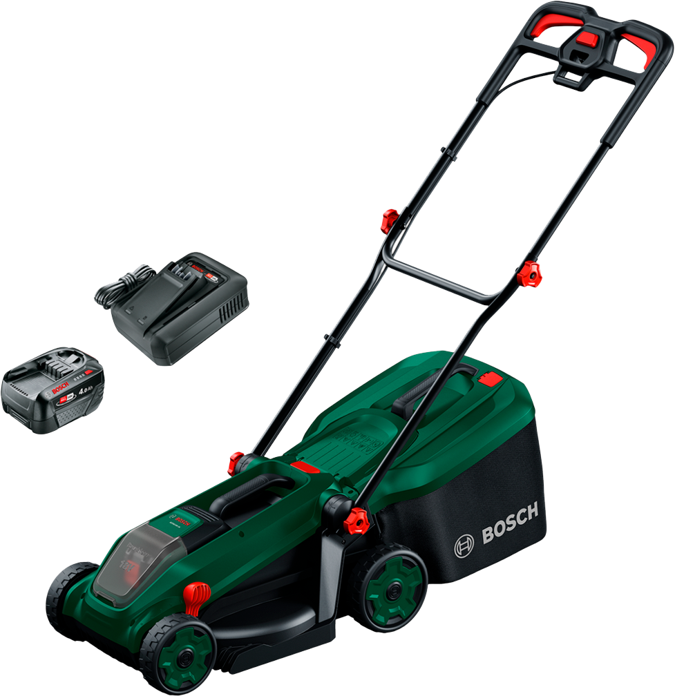 7444757 BOSCH 18V PLÆNEKLIPPER ROTAK INCL 1
