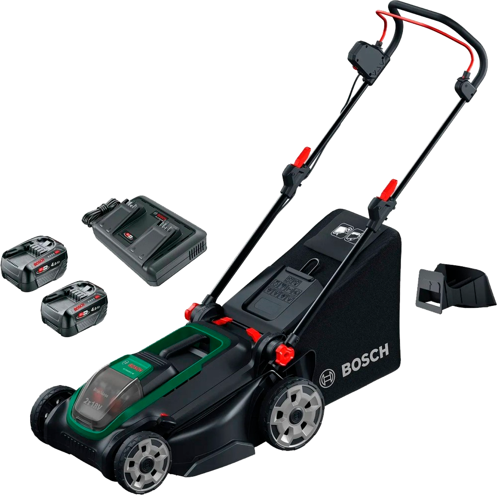 7444755 BOSCH 18V PLÆNEKLIPPER ROTAK INCL.2X4AH BATTERI 1