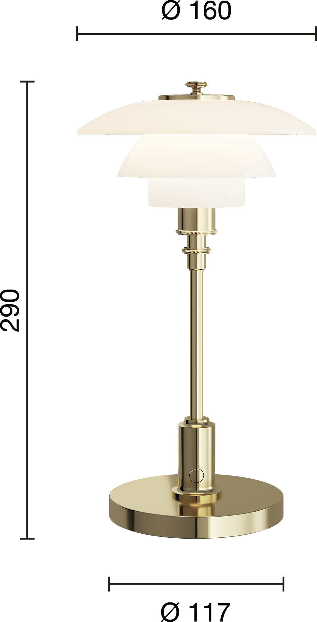 9149575 PH 1 1 Portable Lamp Brass EU Measurement