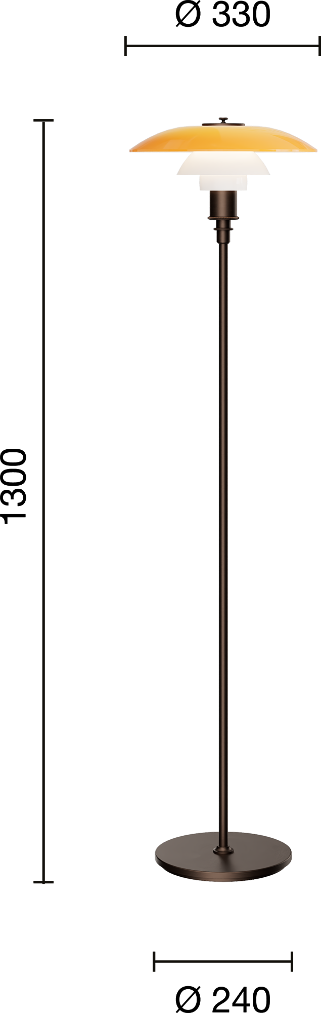 9149573 PH Centenary 35 25 Floor Lamp EU Measurement